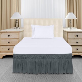 Foto 4 | Foto 4 | Skirt Utopia Bedding Elástico De Microfibra Doble Gris - Venta Internacional.