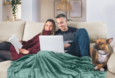Foto 5 | Foto 5 | Ropa De Cama Blanket Utopia, Forro Polar, Tamaño Queen, Celadón, 300 G/m² - Venta Internacional.