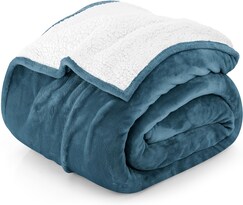 Manta Utopia Bedding Sherpa, Tamaño Doble, Azul Piedra, 168 X 152 Cm - Venta Internacional.
