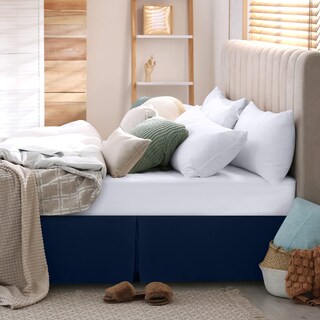 Foto 4 | Foto 4 | Falda De Cama Utopia Bedding Queen Soft, Cuádruple Plisada, Azul Marino - Venta Internacional.