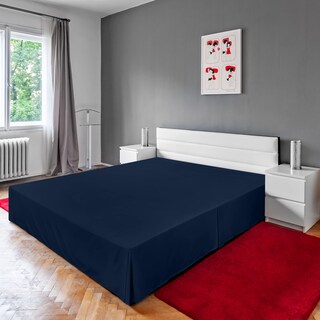 Foto 7 | Foto 7 | Falda De Cama Utopia Bedding Queen Soft, Cuádruple Plisada, Azul Marino - Venta Internacional.