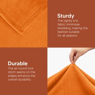 Foto 7 | Foto 7 | Cama Polar Blanket Utopia, Tamaño Queen, Naranja Quemado, 300 G/m² - Venta Internacional.