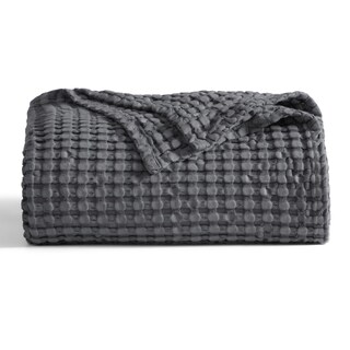 Foto 1 | Foto 1 | Manta Bedsure Cooling De Algodón Con Forma De Gofre Tamaño Queen, Color Gris Oscuro - Venta Internacional.