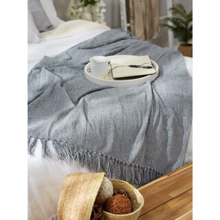 Foto 5 | Foto 5 | Manta Dii Con Flecos De Chenilla, Tela Vaquera Suave, Gris, 50 X 60 Pulgadas - Venta Internacional.