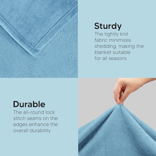 Foto 5 | Foto 5 | Cama Polar Blanket Utopia, Tamaño Queen, Azul Lavado, 300 G/m² - Venta Internacional.