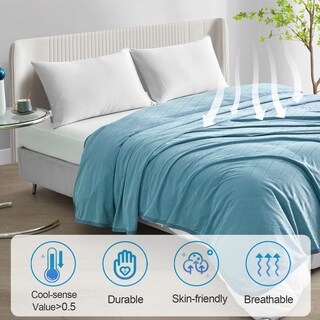 Foto 4 | Foto 4 | Manta Refrescante Ailemei Direct, Tela Mejorada, Doble O Azul - Venta Internacional.