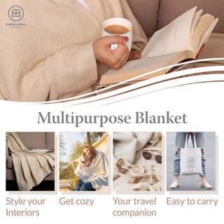 Foto 5 | Foto 5 | Manta Threadmill Luxury Cotton Queen Para Todas Las Estaciones, Color Blanco - Venta Internacional.