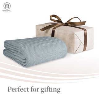 Foto 7 | Foto 7 | Manta Threadmill Luxury Cotton Queen Para Todas Las Estaciones, Color Blanco - Venta Internacional.