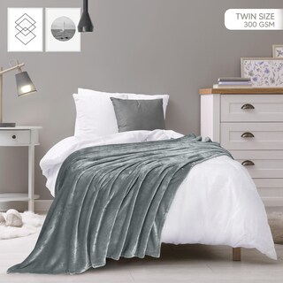 Foto 2 | Foto 2 | Forro Polar Blanket Utopia, Tamaño Doble, Gris Ceniza, 300 G/m² - Venta Internacional.