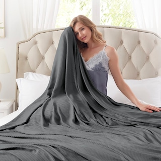Foto 4 | Foto 4 | Manta Refrescante Dangtop Rayon Bamboo 200x230 Cm Gris Oscuro - Venta Internacional