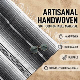 Foto 3 | Foto 3 | Manta Hydration Nation, Auténtica Tela Mexicana Tejida A Mano, Gris - Venta Internacional.