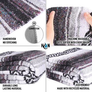 Foto 5 | Foto 5 | Manta Hydration Nation, Auténtica Tela Mexicana Tejida A Mano, Gris - Venta Internacional.