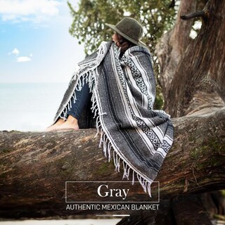 Foto 6 | Foto 6 | Manta Hydration Nation, Auténtica Tela Mexicana Tejida A Mano, Gris - Venta Internacional.