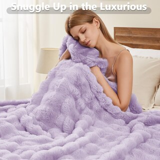 Foto 4 | Foto 4 | Manta L'agraty De Piel Sintética 150 X 200 Cm Color Morado - Venta Internacional.