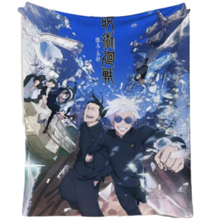 Foto 1 | Foto 1 | Manta Sanmu De Franela Jujutsu Kaisen Poliéster Suave 300 G - Venta Internacional.