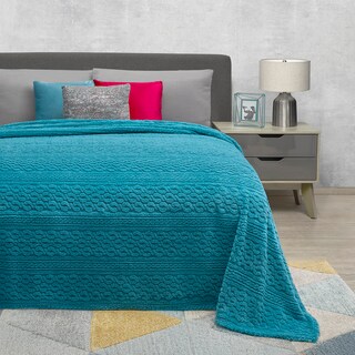 Foto 3 | Foto 3 | Cobertor Ligero King Size Elefantito Hogar Lazuli Color Azul Suave Textura 3d