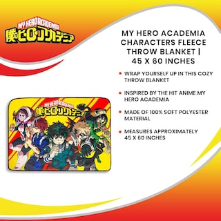 Foto 7 | Foto 7 | Manta Just Funky Con Los Personajes De My Hero Academia 115 X 152 Cm - Venta Internacional.
