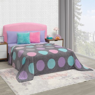 Foto 2 | Foto 2 | Frazada Matrimonial Elefantito Hogar Magic color Gris con Círculos Térmica