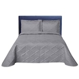 Edredón Capitonado Elefantito Hogar Matrimonial Gris con Fundas