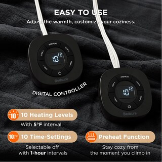 Foto 3 | Foto 3 | Manta Eléctrica King Size Bedsure con Doble Control Negro - Venta Internacional