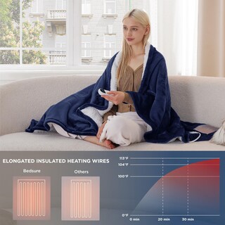 Foto 2 | Foto 2 | Manta Eléctrica Bedsure Con Calefacción 50 X 60 Pulgadas Azul - Venta Internacional