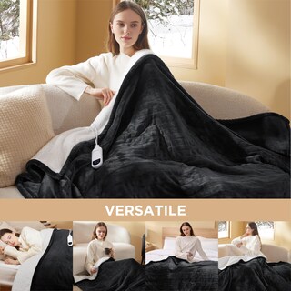 Foto 6 | Foto 6 | Manta Eléctrica Bedsure Con Calefacción 50 X 60 Pulgadas Franela Negra - Venta Internacional