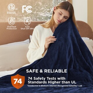 Foto 7 | Foto 7 | Manta Eléctrica De Cama Tamaño Queen Con Doble Control Azul - Venta Internacional