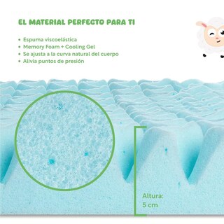 Foto 2 | Foto 2 | Colchoneta Cubrecolchón Matrimonial ColorDreams TOPPER2M Memory Foam
