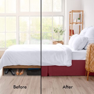 Foto 3 | Foto 3 | Falda De Cama Utopia Bedding King Con Pliegues Cuádruples, Color Burdeos - Venta Internacional.