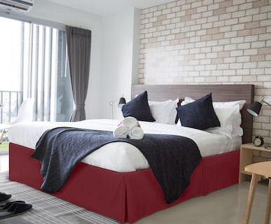 Foto 5 | Foto 5 | Falda De Cama Utopia Bedding King Con Pliegues Cuádruples, Color Burdeos - Venta Internacional.