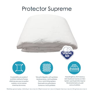 Foto 2 | Foto 2 | Protector de Colchón Spring Air Supreme King Size + 2 Almohadas One color Blanco