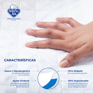 Foto 2 | Foto 2 | Protector De Colchón Matrimonial Spring Air Impermeable
