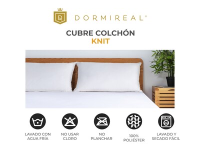 Foto 4 | Foto 4 | Protector de Colchón Knit Tejido Individual Dormireal color Blanco