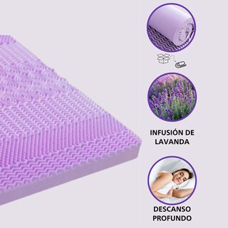 Foto 2 | Foto 2 | Sobrecolchón Zomilux Colchoneta Memory Foam Ultra Suave Alta Calidad Con Lavanda Relajante, 7 Zonas De Confort King Size