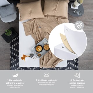 Foto 3 | Foto 3 | Protector De Colchón Real Textil King Size Blanco 100% Impermeable