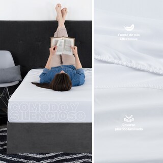 Foto 6 | Foto 6 | Protector De Colchón Real Textil Queen Size Blanco 100% Impermeable