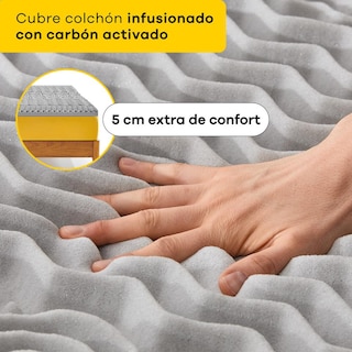 Foto 4 | Foto 4 | Cubre Colchón Memory Foam Nooz con Carbón Activado Sobre Colchón de 5cm Colchoneta Queen Size