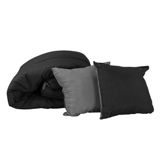 Foto 1 | Foto 1 | Set de Edredón Doble Vista con Funda y Cojín Doble Vista Negro Individual