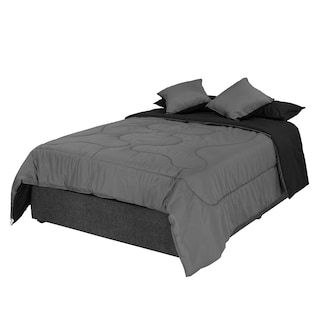 Foto 3 | Foto 3 | Set de Edredón Doble Vista con Funda y Cojín Doble Vista Negro Individual