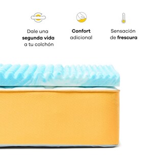 Foto 5 | Foto 5 | Cubre Colchón Memory Foam Nooz Infusión Gel Sobre Colchón de 5cm Colchoneta Queen Size