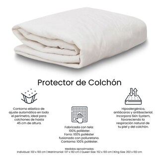 Foto 5 | Foto 5 | Protector Ultra King Size + Sábanas Basic Crema + 2 Almohadas Osos