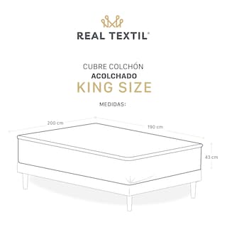 Foto 4 | Foto 4 | Protector Cubre Colchón Acolchado Real Textil King Size