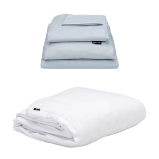 Foto 1 | Foto 1 | Cloud Softy Matrimonial Protector Cloud + Sabanas Softy 50% Algodón-50% Poliester Platino