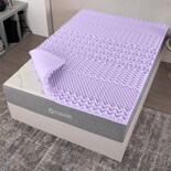 Colchoneta Topper Esquimal Individual, 7 Zonas De Confort, Memory Foam 5 Cm Lavanda