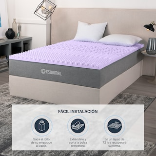 Foto 7 | Foto 7 | Colchoneta Topper Esquimal Queen Size, 7 Zonas De Confort, Memory Foam 5 Cm Lavanda