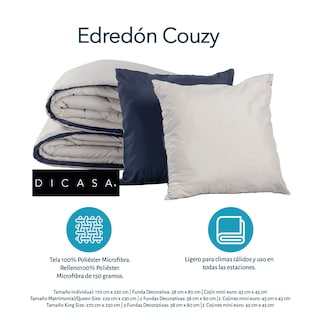 Foto 7 | Foto 7 | Set de Edredón Matrimonial/Queen Size Dicasa Couzy colores Azul y Gris Dos Vistas
