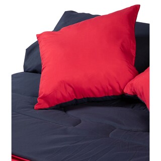 Foto 6 | Foto 6 | Set de Edredón Dicasa Couzy Dos Vistas Rojo y Azul Marino King Size + Sábanas Softy Azul