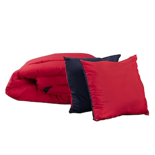 Foto 4 | Foto 4 | Set de Edredón Dicasa Couzy Dos Vistas Rojo y Azul Marino King Size + Sábanas Softy Azul + 2 Almohadas 2-pack