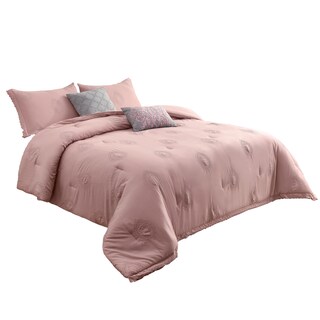 Foto 2 | Foto 2 | Juego De Edredón King 5 Pzas Phoebe Color Rosa Fundas De Almohada Y Cojines Linea Marie Claire