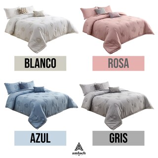 Foto 6 | Foto 6 | Juego De Edredón King 5 Pzas Phoebe Color Rosa Fundas De Almohada Y Cojines Linea Marie Claire